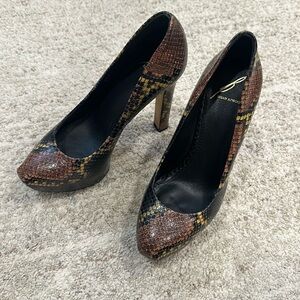 Brian Atwood Snakeskin Heels